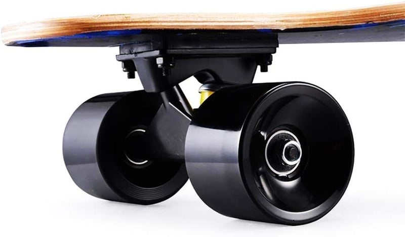 asktom Mini Cruiser Longboard, 31 Inch Small Size Wide Wheel Skateboard, Beginner Stable & Easy-to-Control Skateboard, Suitable for Park & Street Riding, Unique Flame Pattern - Image 5